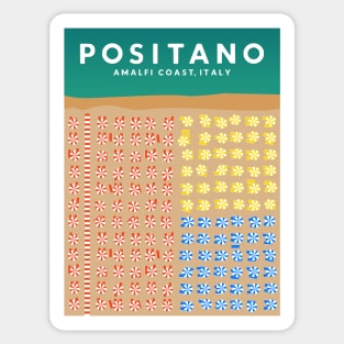 Positano, Amalfi Coast, Italy Travel Poster Sticker